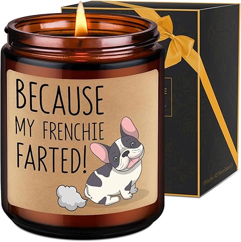 LEADO Velas perfumadas Regalos de Frenchie para mujeres y hombres Divertidos regalos de bulldog francés para propietarios franceses, regalos de