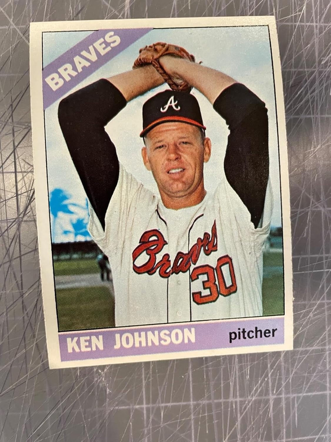1966 Topps #466 Ken Johnson Atlanta Braves Baseball Card Nm/mt - Unsigned Basketball Cards