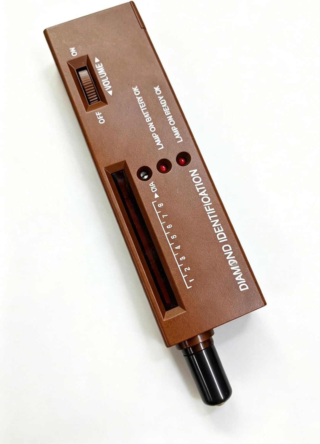 Diamond Tester Pen - Jewelry Diamond Tester with 60X Mini LED Magnifying Diamond Selector for Novice and Expert（Brown）