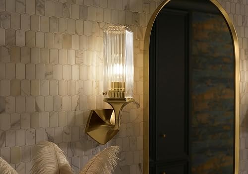 Vista 36 de Kohler Essential - Espejo de tocador ovalado enmarcado de 20 pulgadas de ancho x 40 pulgadas de alto en oro cepillado moderno Moderno dorado