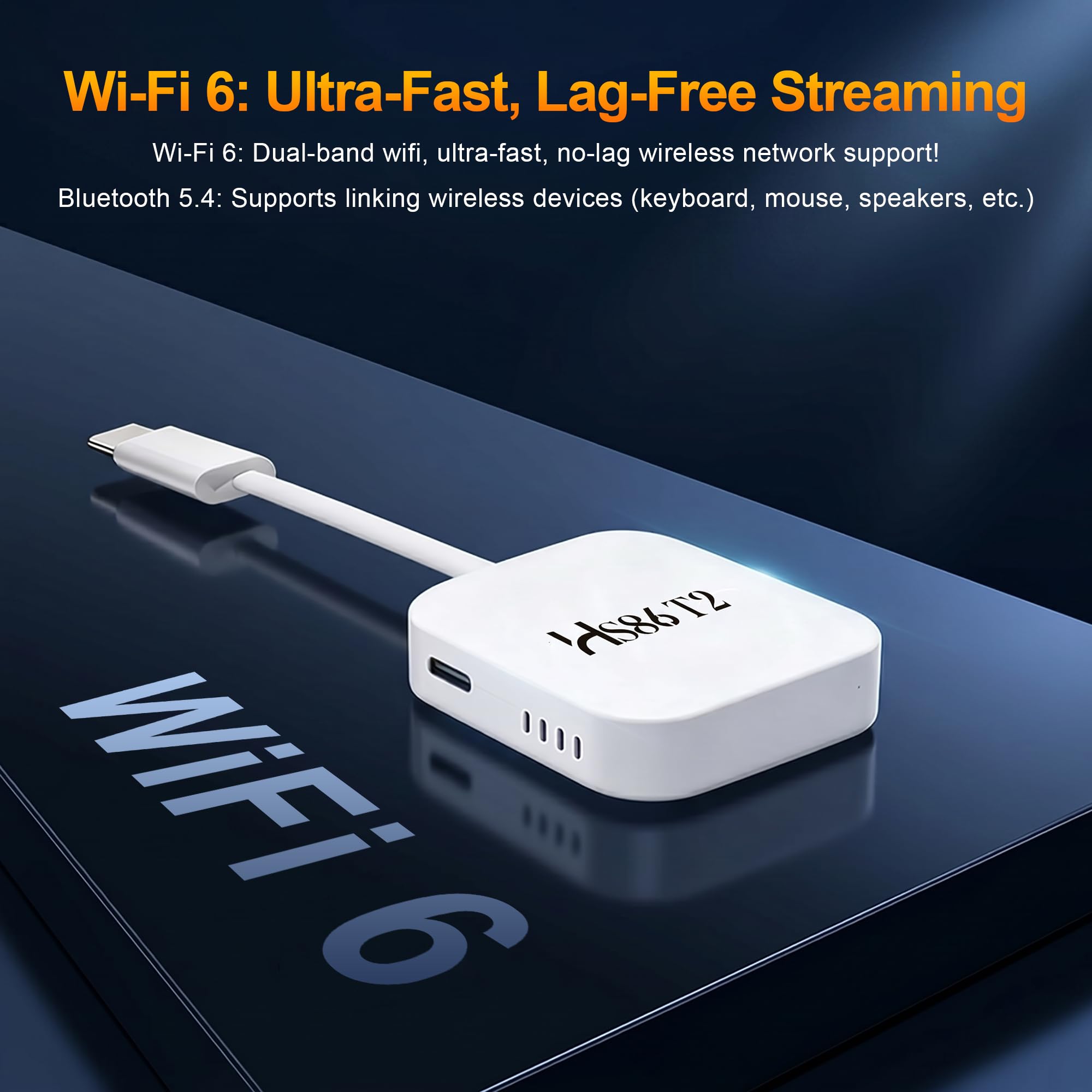 Mini TV Stick Android Box 4K Ultra HD Dispositivo di Streaming, Android 14.0 TV Stick Box 2 GB 16 GB HDR10 2.4G/5G WiFi6 BT 5.0, Smart Lettore Multimediale in Streaming e Telecomando Vocale H86 PROT2