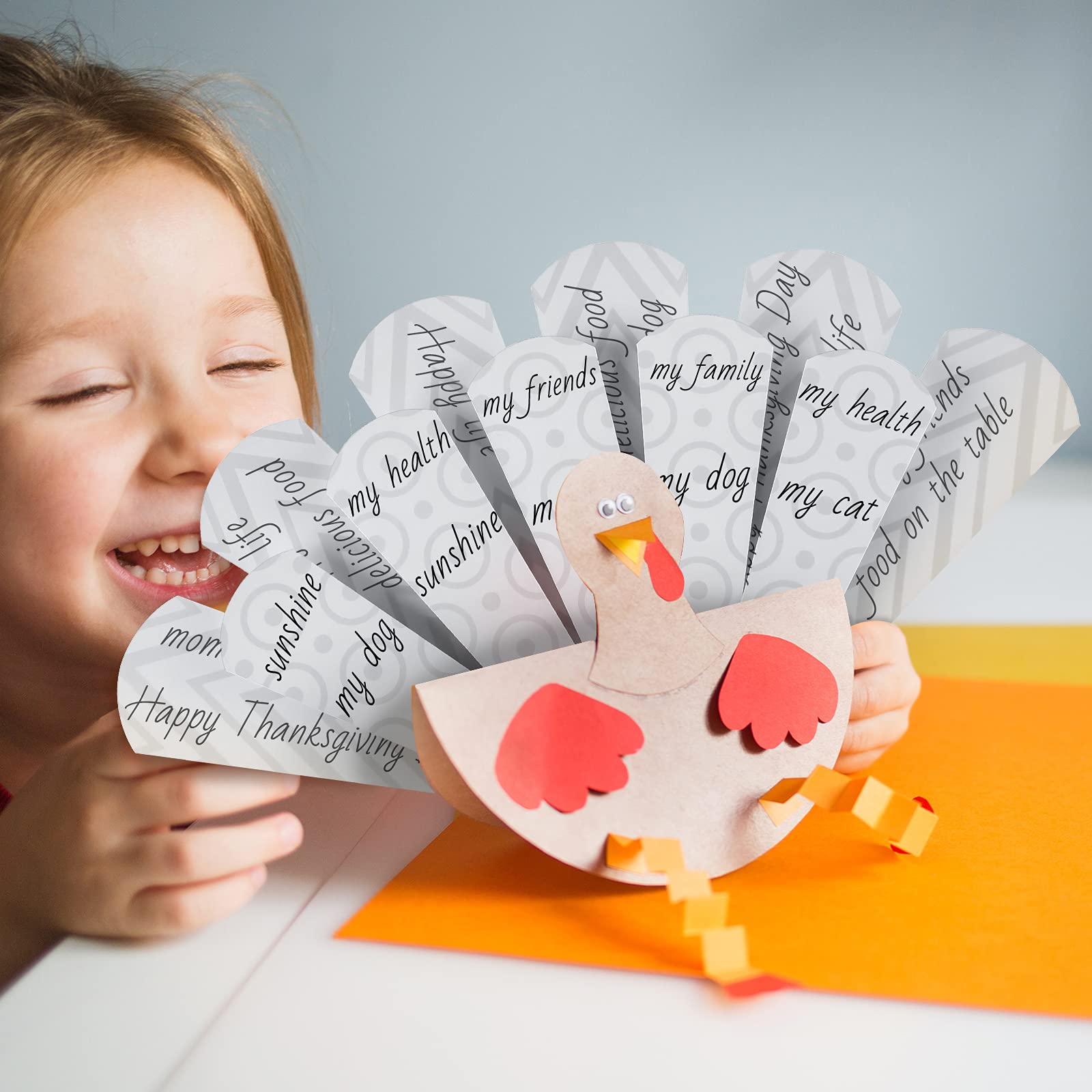 Thanksgiving Turkey Feather Bookmarks – 32-Piece DIY Craft Kit For Fall Decor & Party Favors - View #3