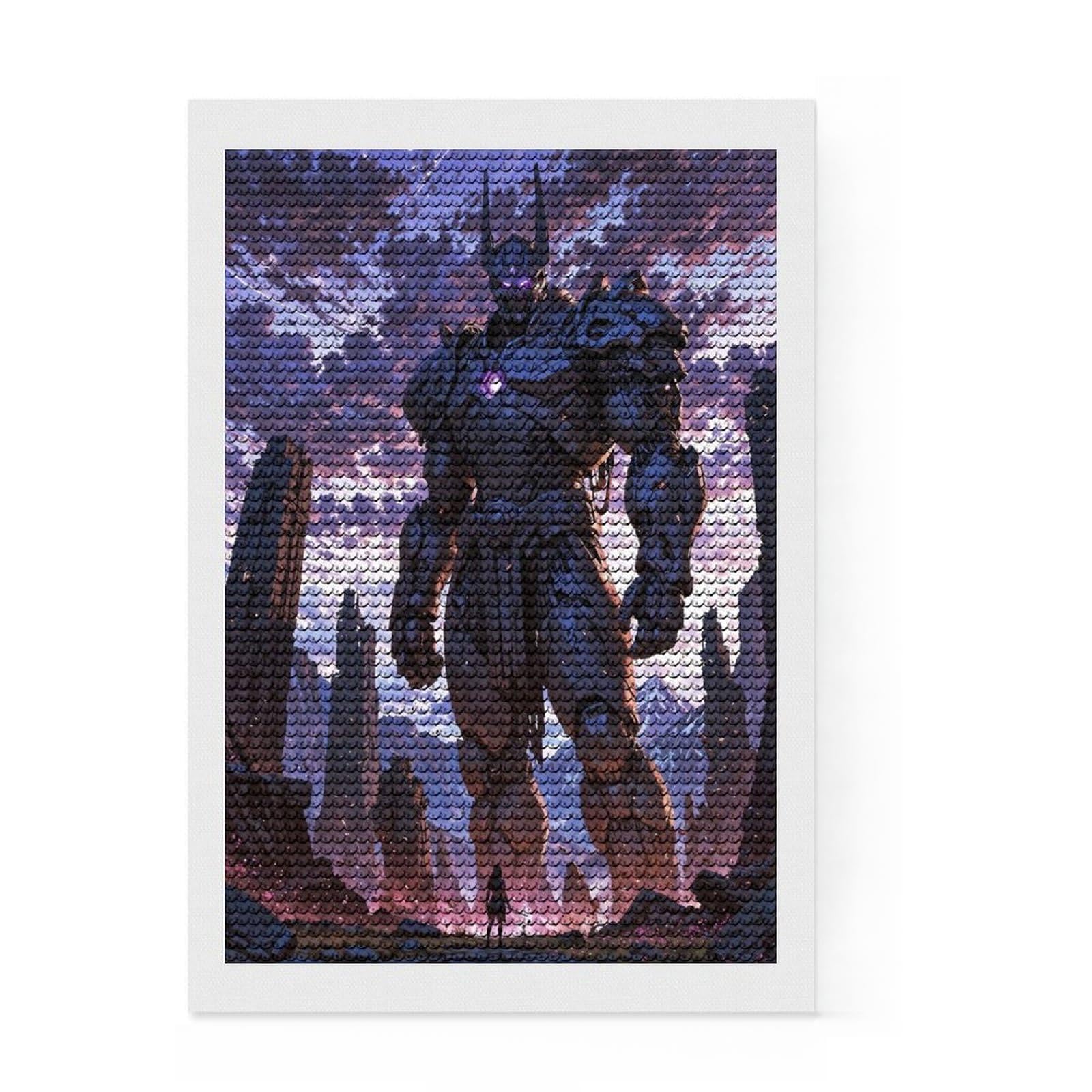 Junmoney Sentinel of The Titan Crystal Diamond Art Kit 8"x12", for Women, Stress Relief Craft, Home Wall Art, Modern Decor, for Adults