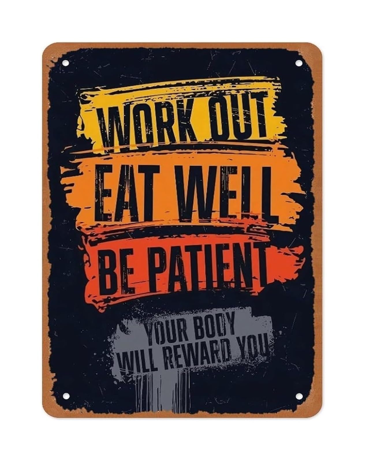 FNYUVNFAF Fitness Journey Quote Metal Sign Motivational Wall-Art for Home Gym Workout Room Decor 8 X 12 in