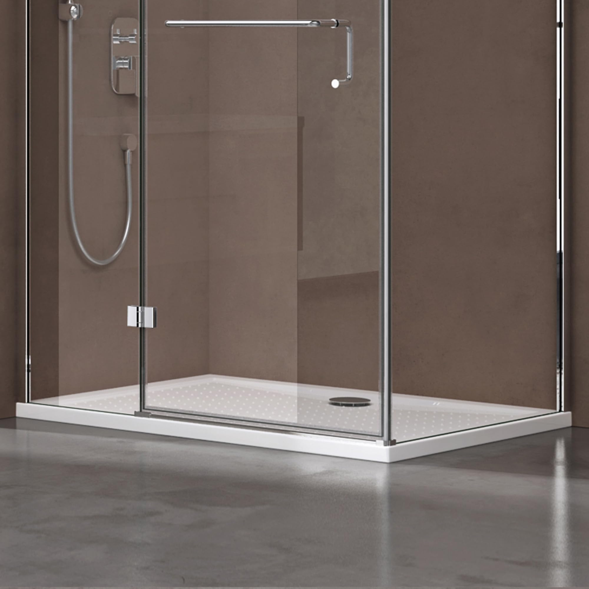 doporro Piatto Doccia 70x80 Rettangolare in Acrilico Bianco Lucido H 4 cm Ultraslim con Design Antiscivolo - Lucia02AR