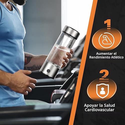 Miniatura 7 de Generador de botellas de agua de hidrógeno, agua de hidrógeno portátil recargable aquahealth, máquina ionizadora de agua de hidrógeno, con