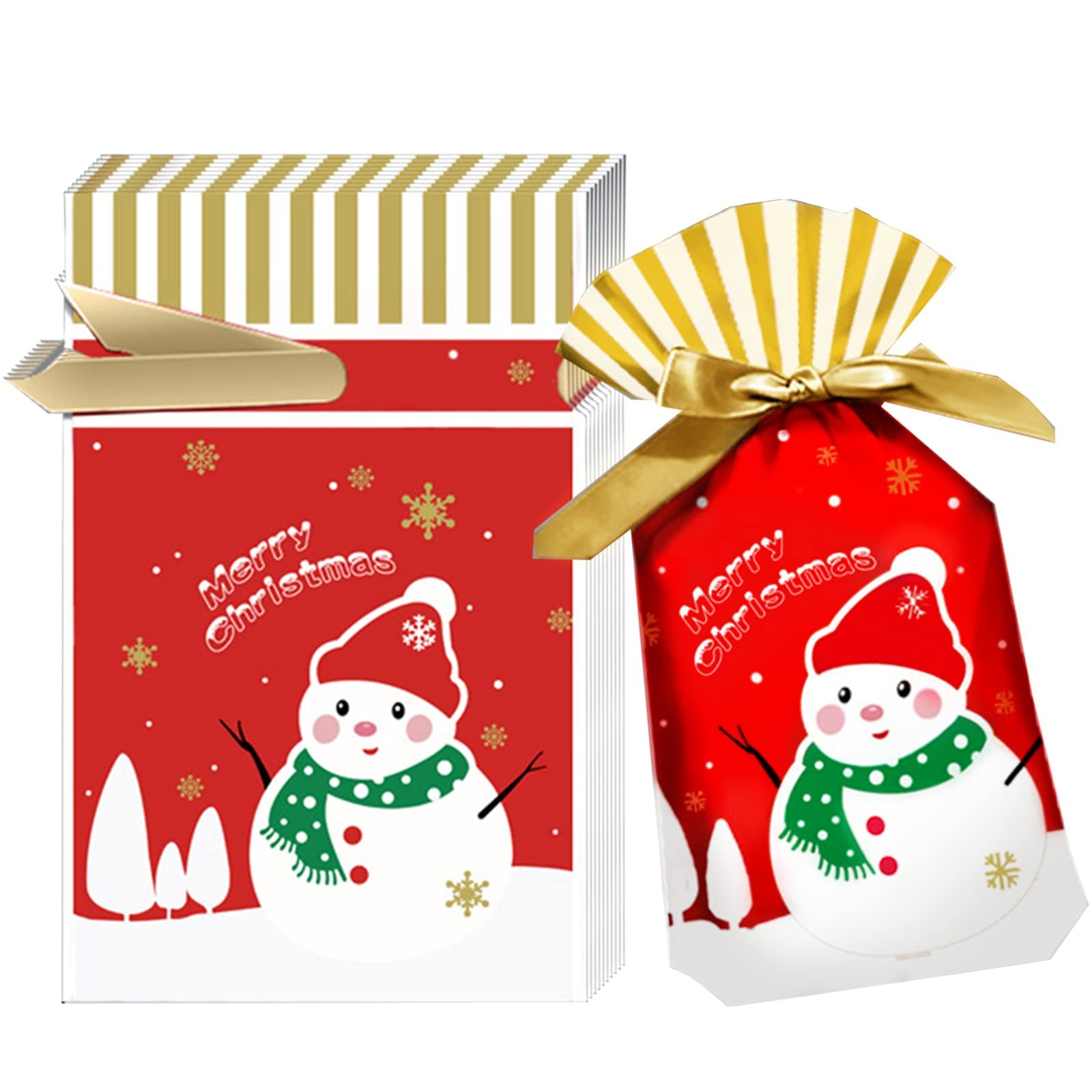 50 Pack Drawstring Christmas Gift Bags Small,Goody Bags Treat Bags with Drawstring Candy Bags Xmas Gift Wrapping Bags,Wonder Wrap Gift Bags Drawstring Cookie Bags for Christmas Presents Party Favor