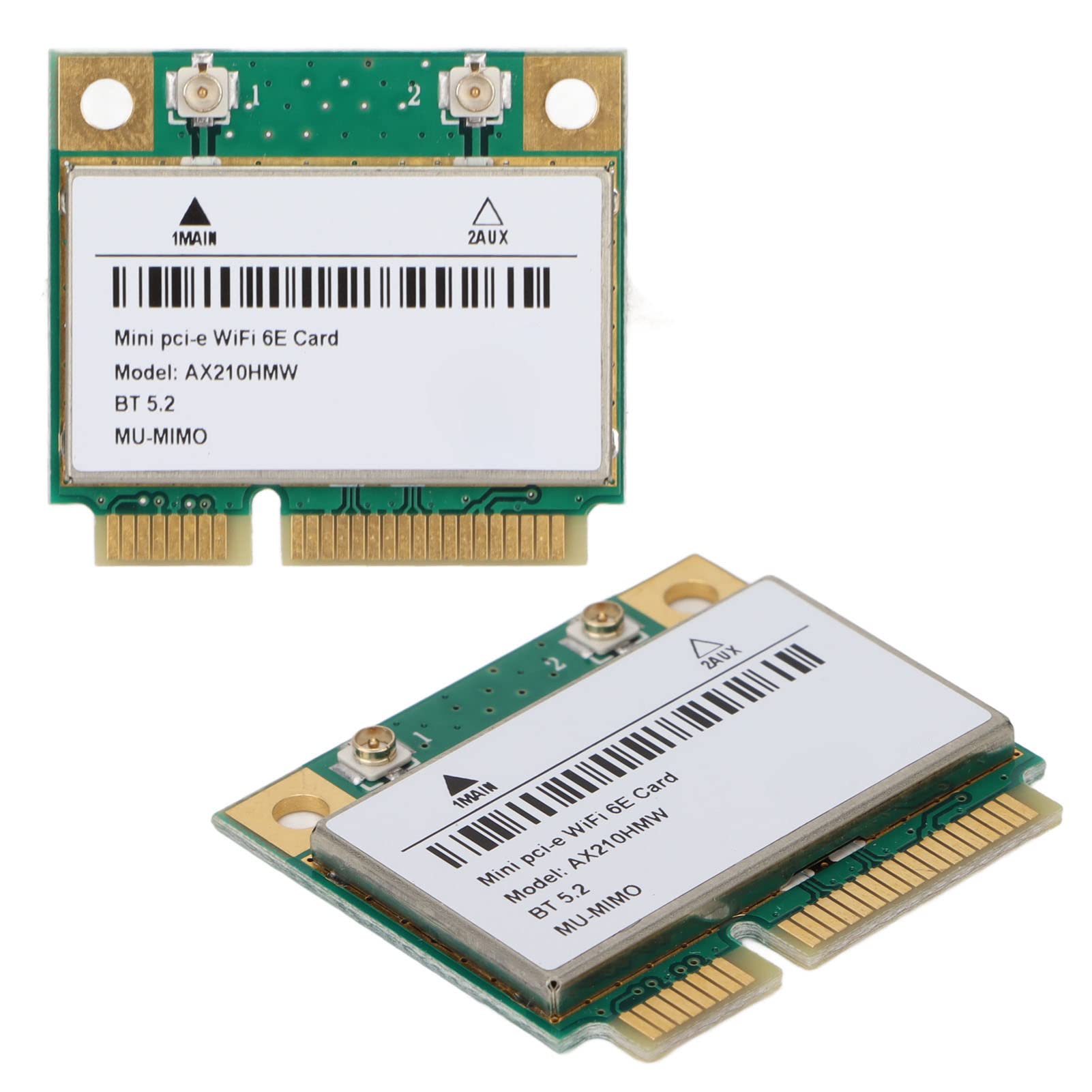Scheda Wireless WiFi 6E, Adattatore Mini PCIe AX210HMW per PC, Bluetooth 5.2 Tri-Band 2.4G/5G/6G 5374Mbps, Compatibile con Windows 10/11 e Linux