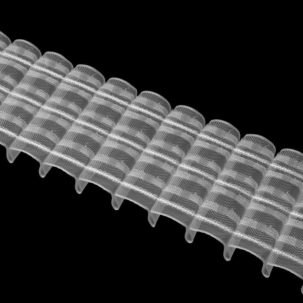 Oz-Is Dar Tekstil Gardinenband 50 Meter Bleistiftfalte 80 mm 1:2.0 100% Polyester Transparent Faltenband zum Annähen für Vorhänge und Gardinen 3951MP