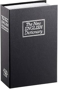 Diversion Book Safe Storage Box, Dictionary Secret Safe Can Stash Secret Book Security Locker with Key, Portable Cash Jewelry Storage Box Case LockableBlack, Combination