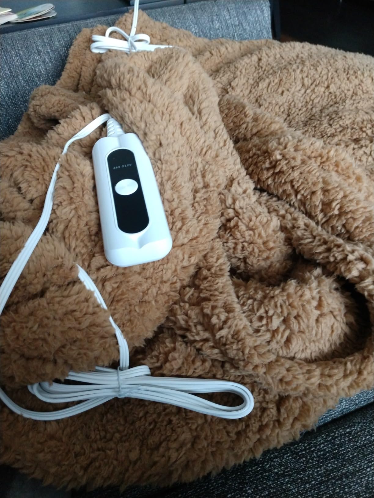 SNUGSUN Heated Throw Blanket Double Sided Sherpa, Soft