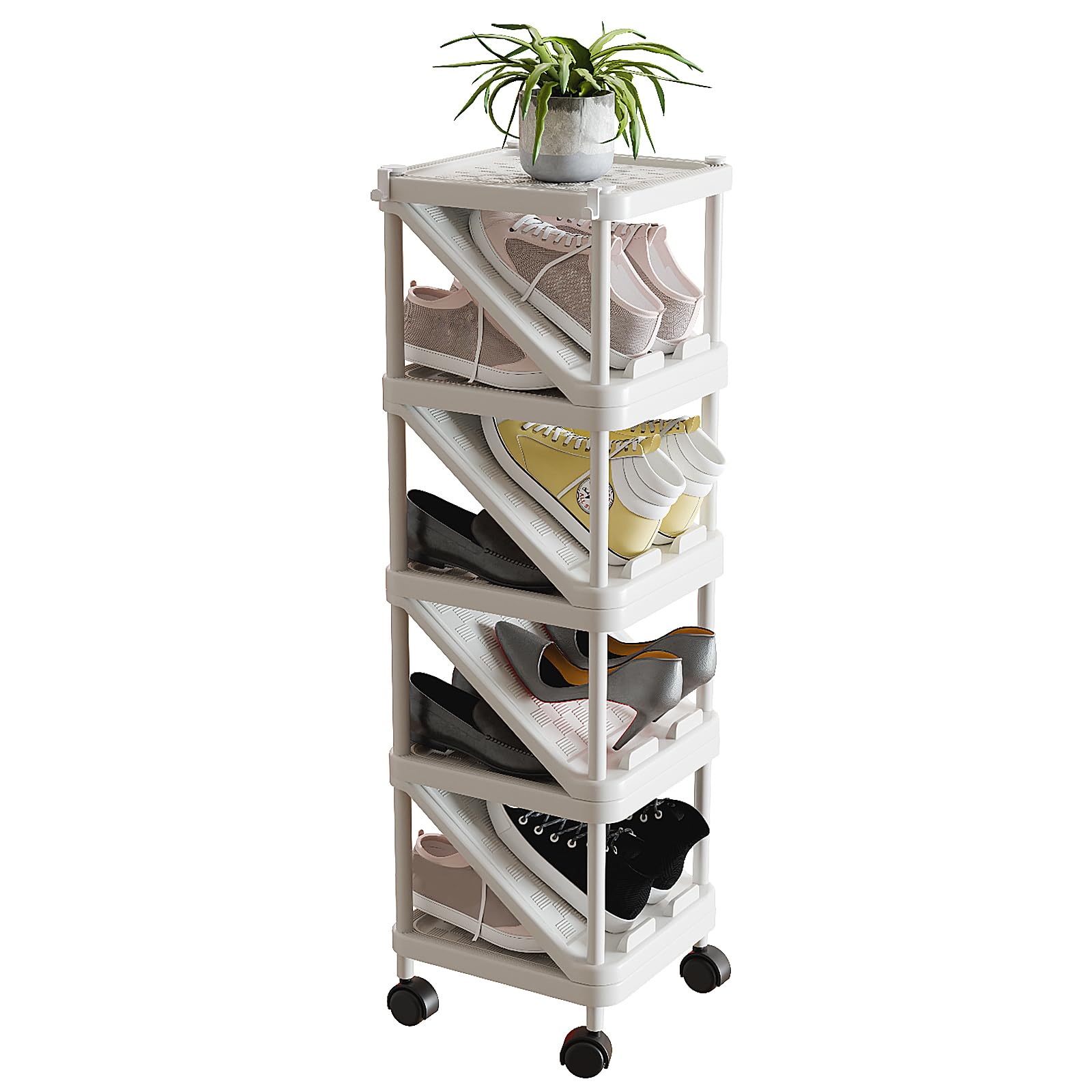 Schoenenrek - Opbergrek Schoenen - Schoenenkast - Kast voor Schoenen - Grijs - 140CM