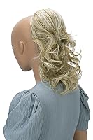 Vista 31 de PrettyShop - Extensión de cola de caballo trenzada, ondulada y voluminosa de 12 pulgadas, color castaño, PH205