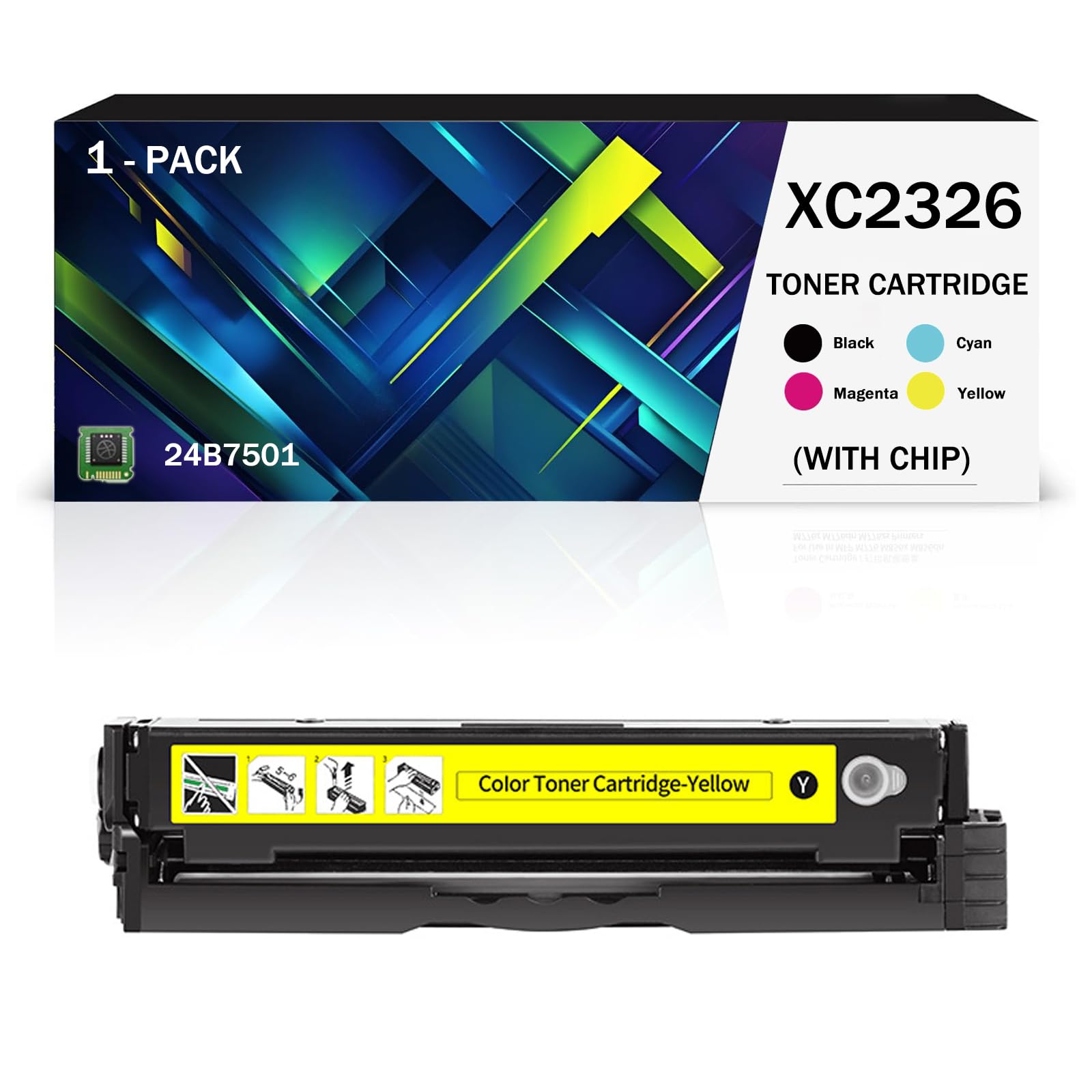 Toner Jaune 24B7502 Haute Précision pour Lexmark C2326 1500p