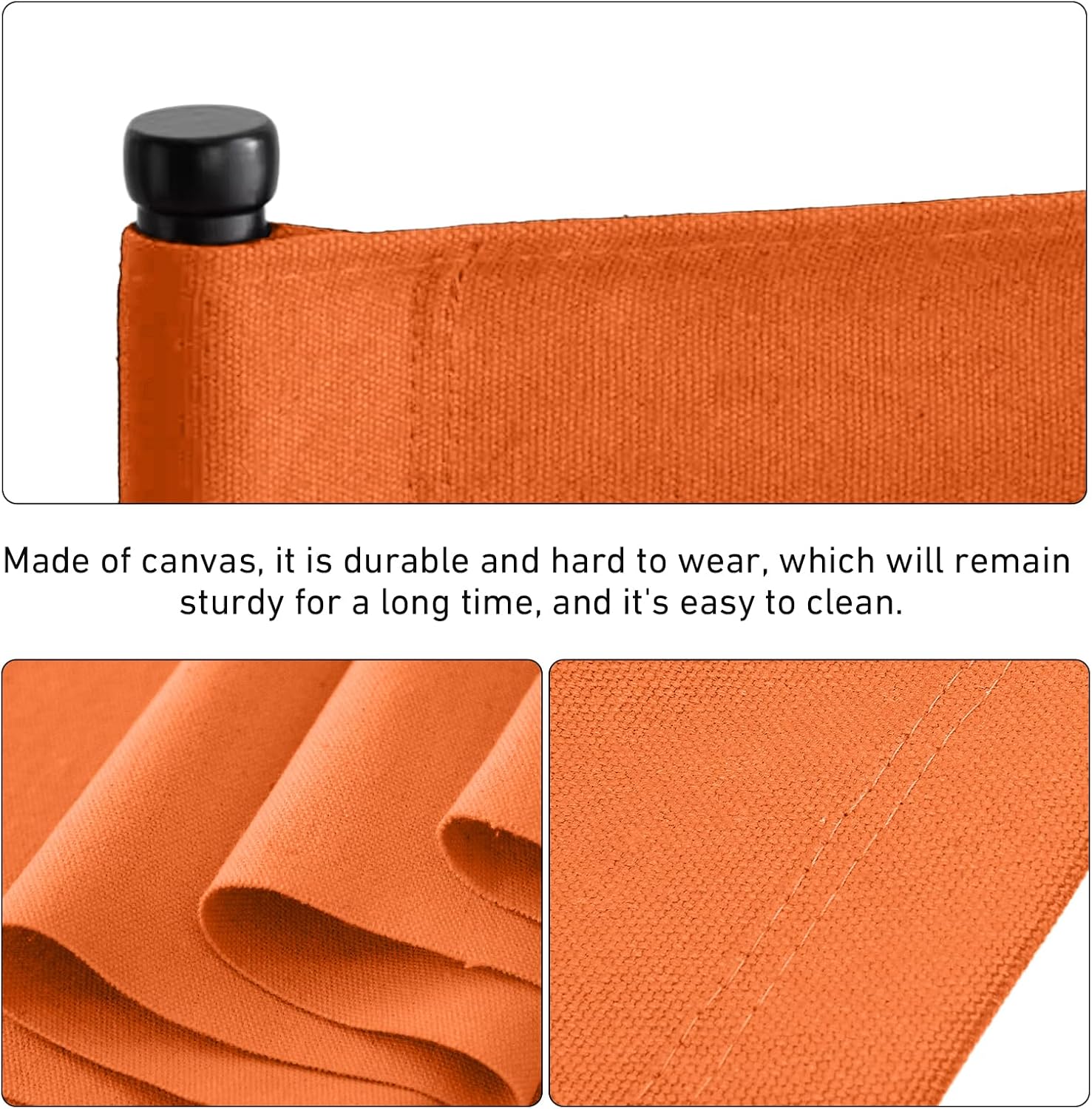 Director Chair Replacement Canvas, Directors Chair Replacement Covers For Beach Chairs, White Black Red Rainbow Canvas Seat Stool Protector For Home Director (Orange)