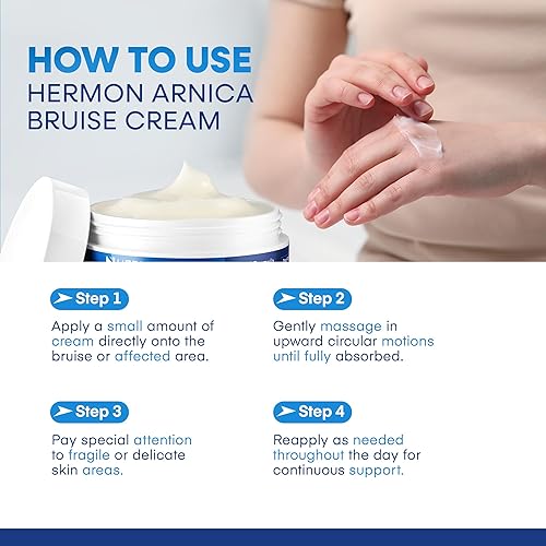 Miniatura 5 de Hermon Arnica Bruise Cream: Arnica Montana with Vitamins K, C & E–Hydrating Moisturizer for Face 4 oz