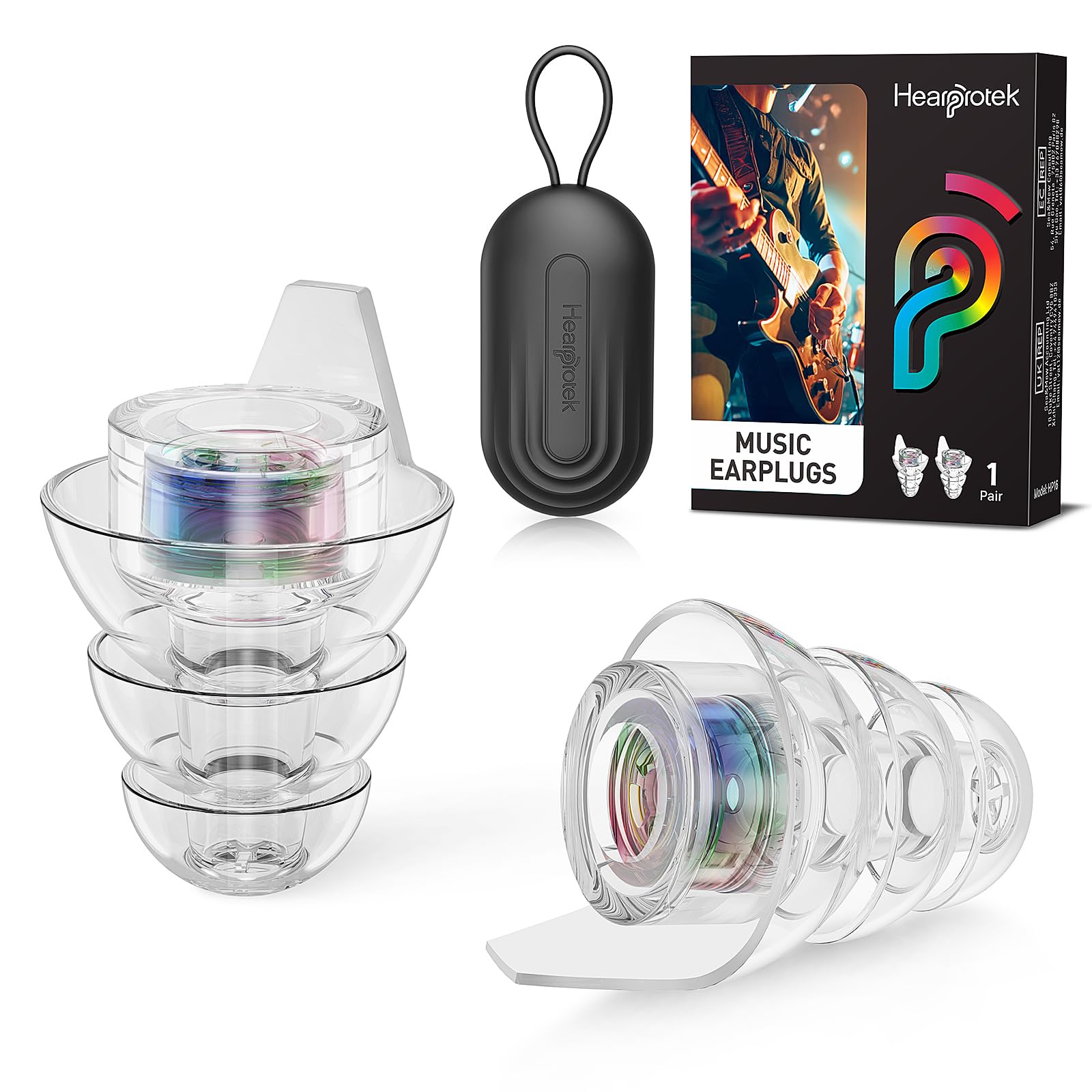 Photo 1 of Hearprotek Hi-Fi Concert Ear Plugs (Small, Clear Iridescent)