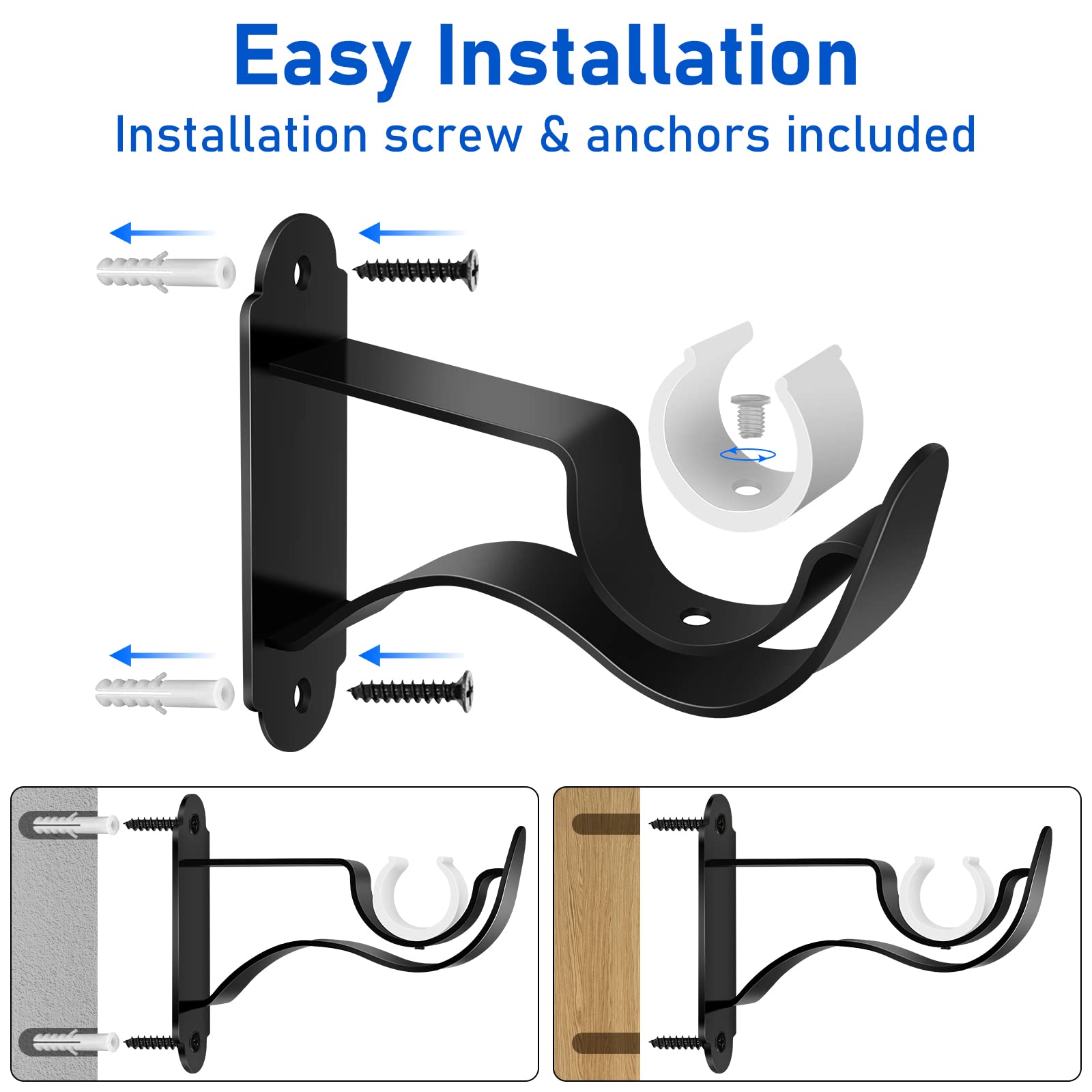 Curtain Rod Brackets - Heavy Duty & Secure -8