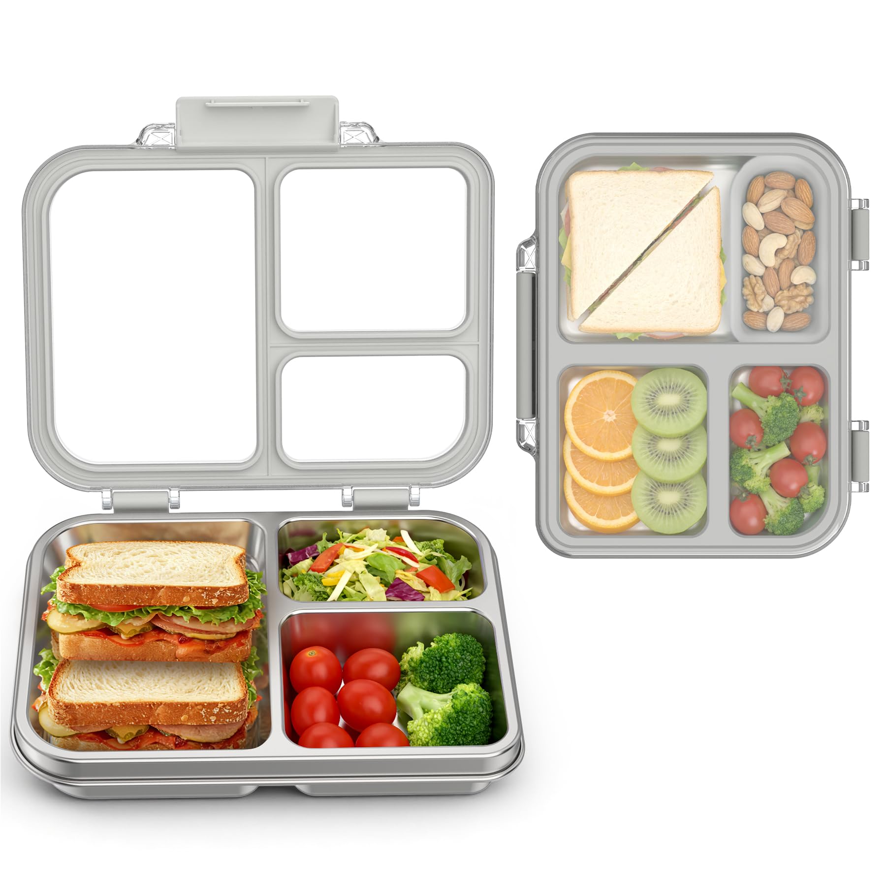 FAJSL 3-Compartment Stainless Steel Bento Box