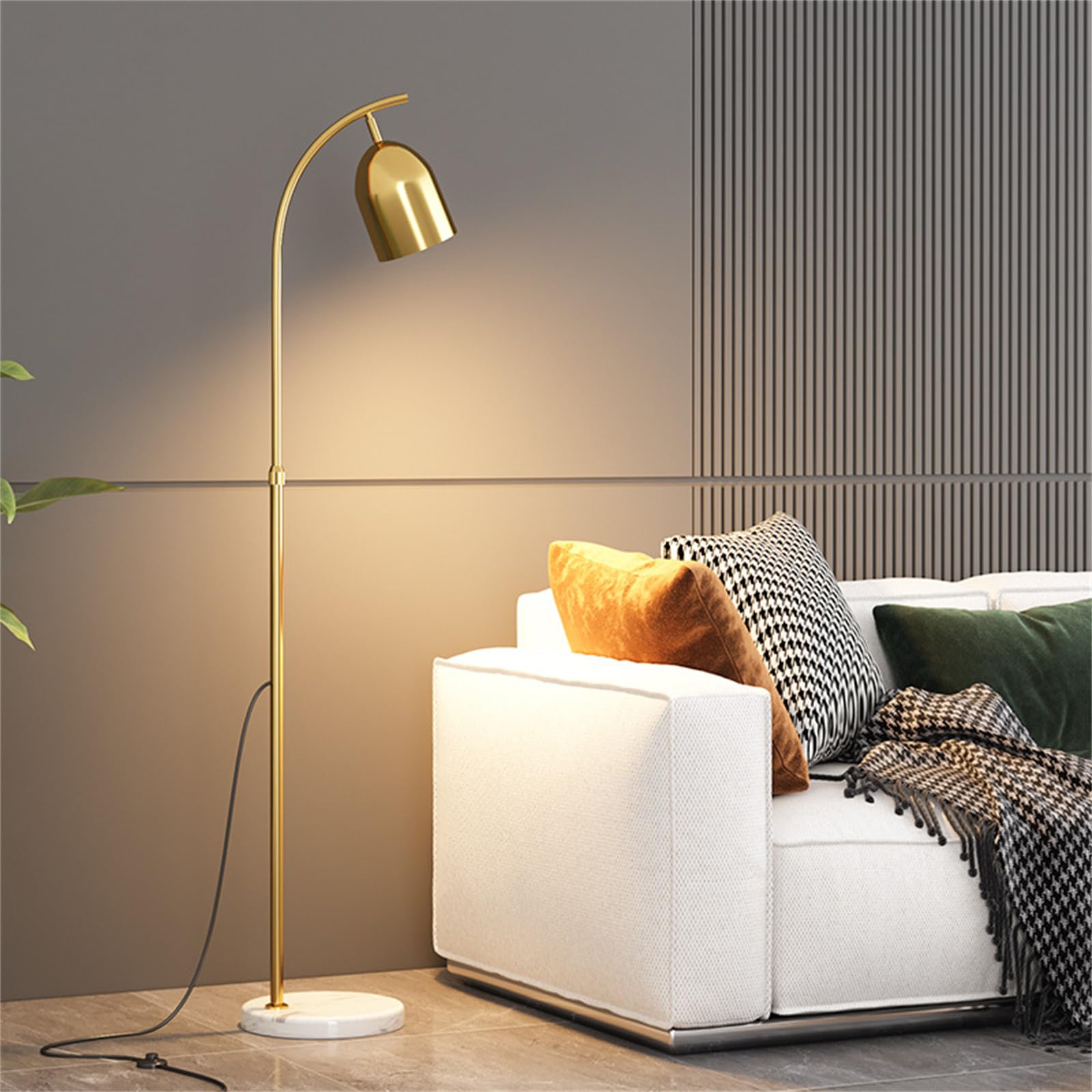 Standardowe lampy salon nowoczesna lampa podłogowa do salonu regulowana wysokość metalowa prosta konstrukcja marmurowa lampa podłogowa z przełącznikiem nożnym do sypialni