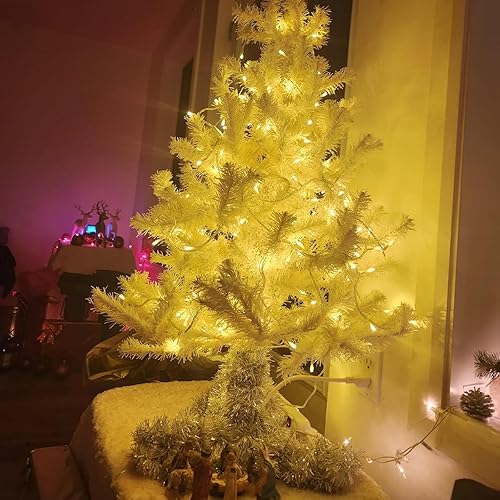 Miniatura 2 de Luces de Navidad blancas cálidas de 66 pies, 200 luces LED enchufables, 8 modos conectables, luces de aula para interiores y exteriores, para