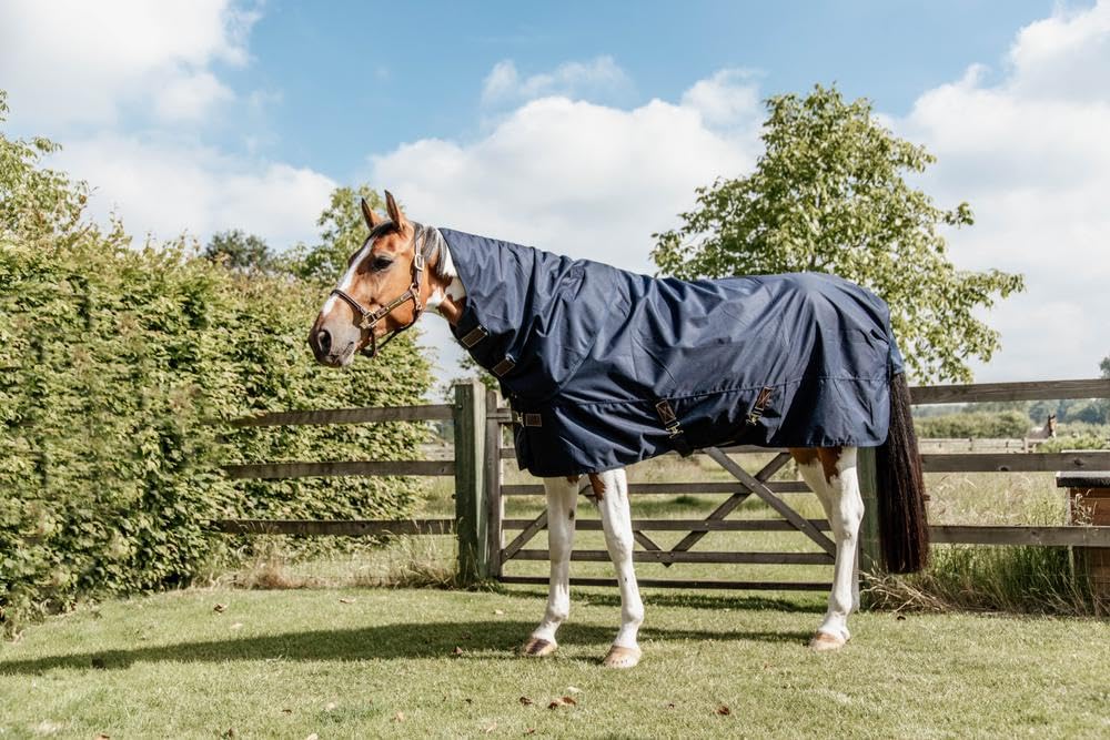 Kentucky Horsewear - Manta impermeable para caballo, con tapa para cuello, 150 g