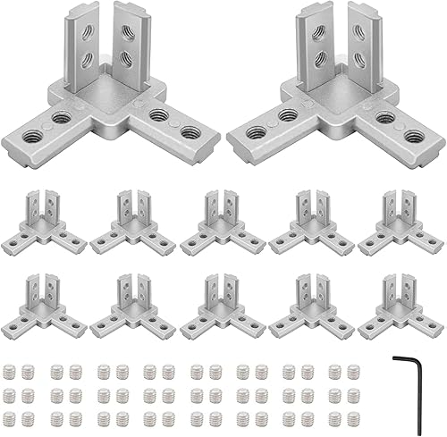 Miniatura 112 de 10 unids 2020 placa de extrusión de aluminio conector esquina L soporte 8020 V ranura hardware ranura T accesorios con tuercas en T y tornillos