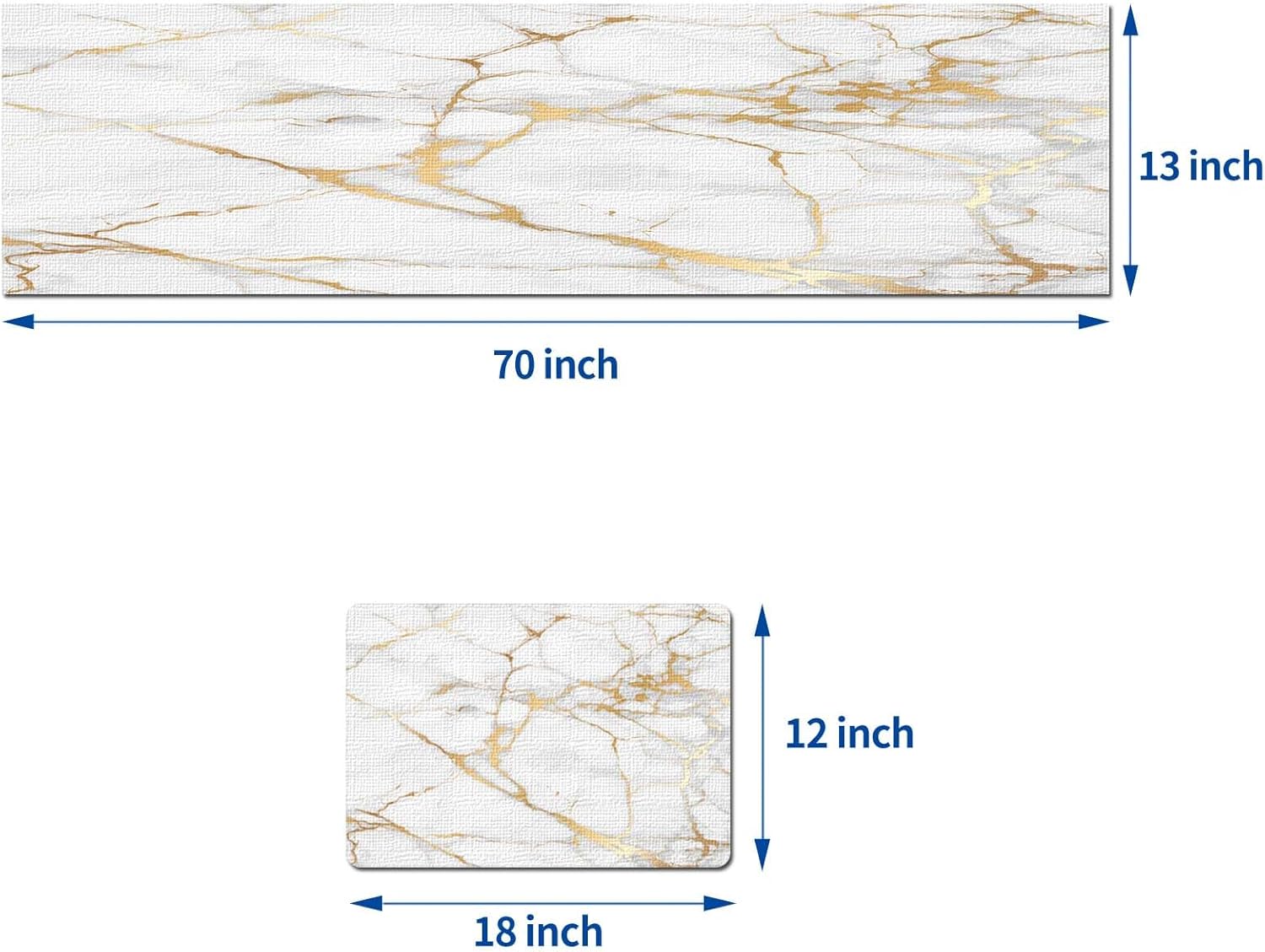 Mcalk Luxury Gold Marble Table Runner and Placemats Set of 6 Pieces, Gold Marble Placemats, Modern Cloth Place Mats Indoor for Kitchen,Washable Linen Material for Dining Table
