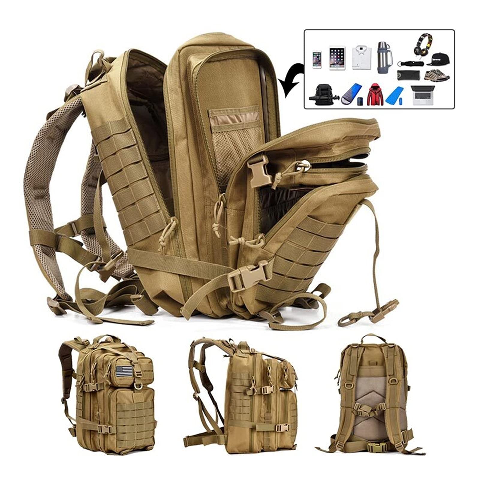 Backpack 50L Capacity Men Army Military 