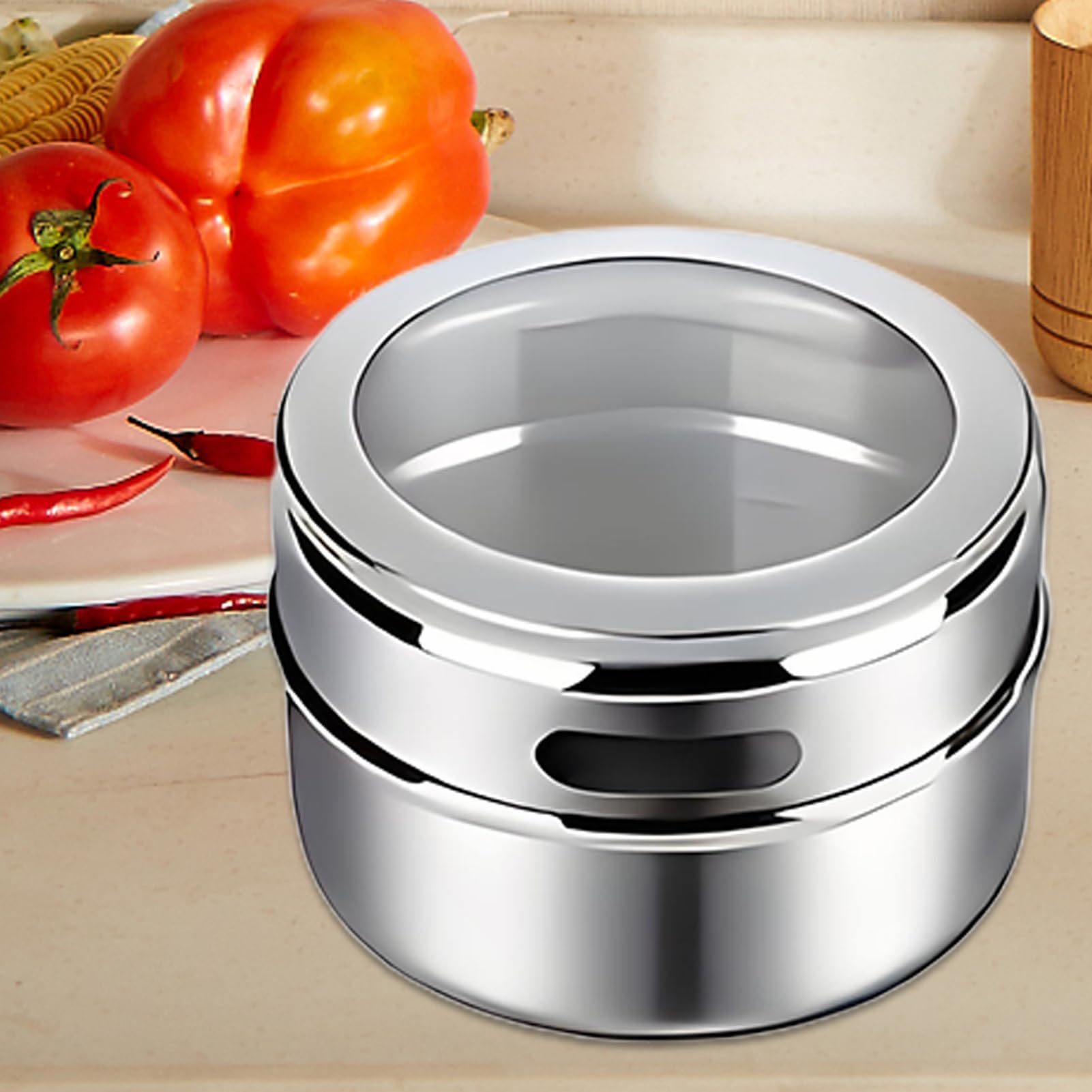 Gewürzdosen Set - Komplettes Set aus luftdichten transparenten Gewürzbehältern mit Deckel | wasserdichte Lebensmittelaufbewahrung für Salz und Küche, perfekt zum Kochen