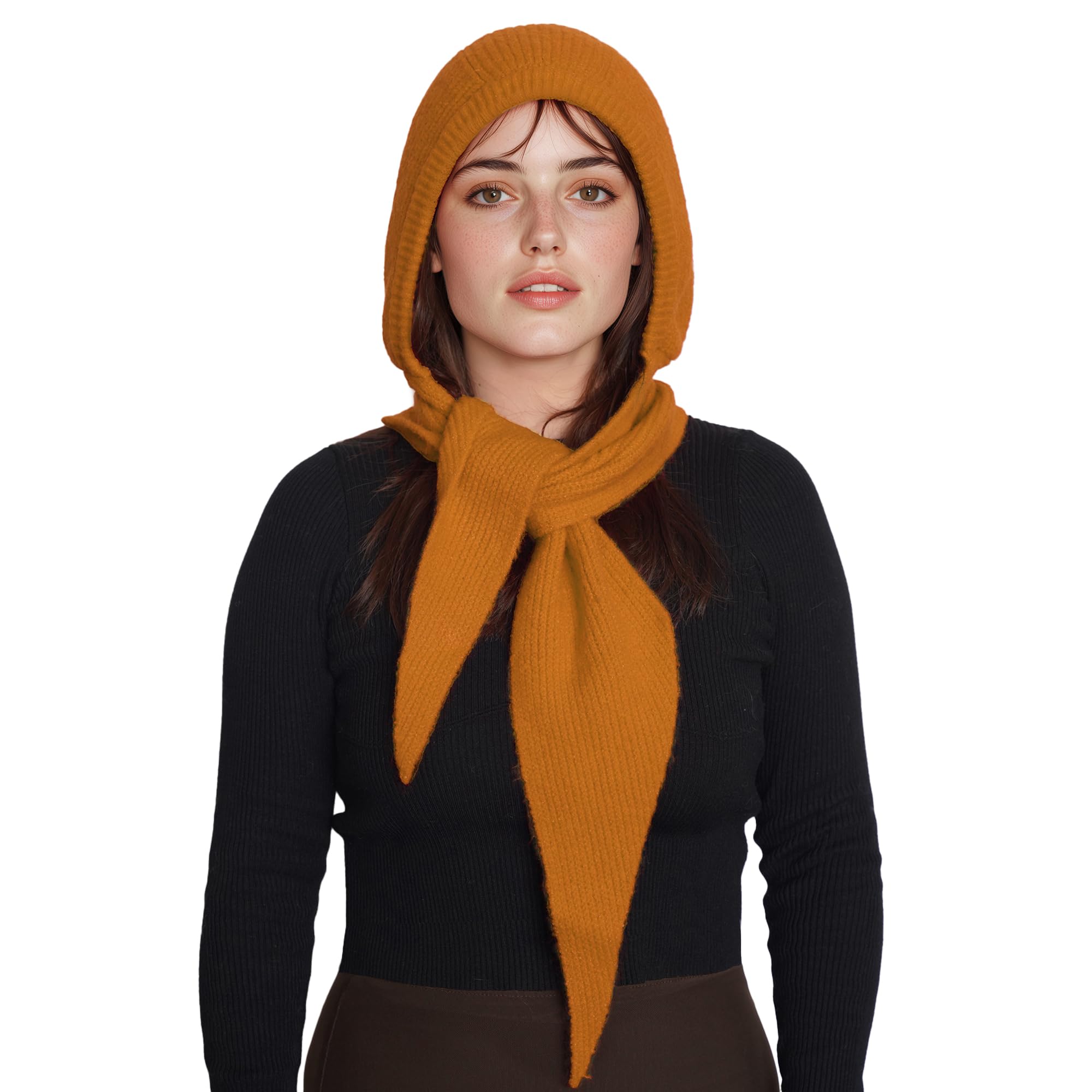 ACUSHLA KapuSchal für Damen - Mütze und Schal 2-in-1 Set, weicher warmer Strickhalstuch für kalte Wintertage