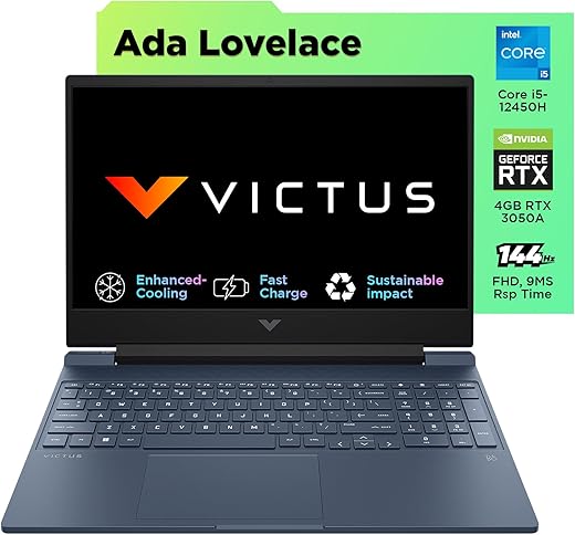 HP Victus, 12th Gen Intel Core i5-12450H, NVIDIA RTX 3050, 16GB DDR4,1TB SSD (Win11, Office21, Blue, 2.3kg), 144Hz, 9MS, IPS, 15.6-inch(39.6cm),…