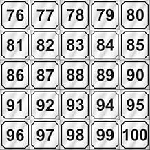 Norton Supply Washer ID Decals - Set of 25 Silver Mylar Sticker Slide, Adhesive, Waterproof Decals for Machine Classification, Inventory Number Labeling -Indoor and Outdoor Use, #76-100