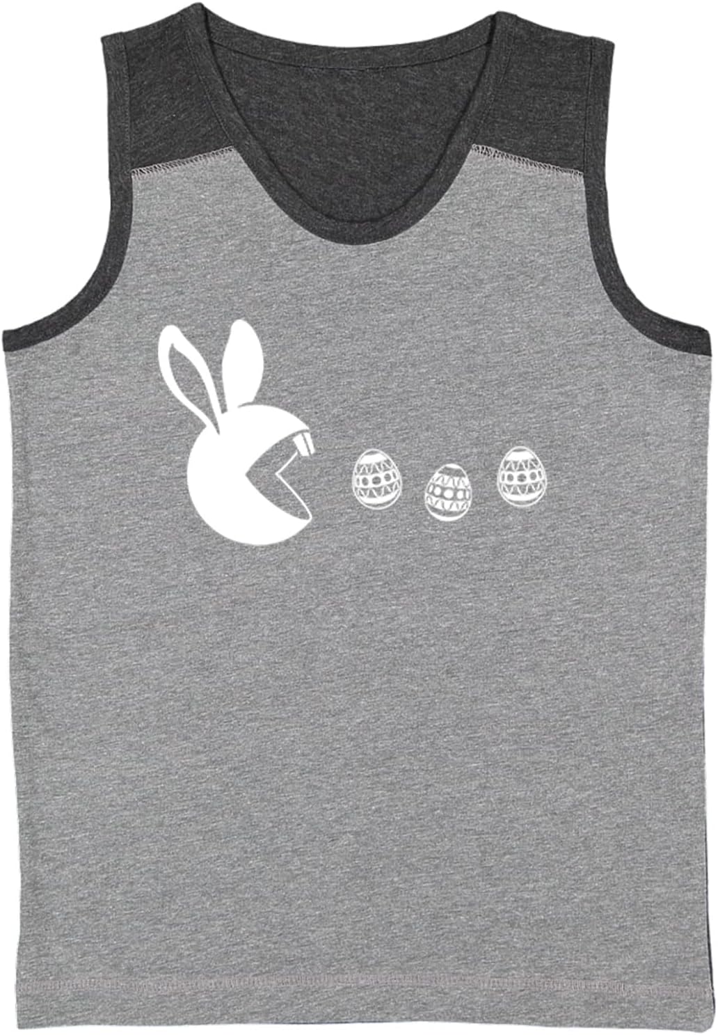 Rabbit & Eggs Videogame - Easter Youth Contrast Back Tank Top