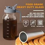 Cold Brew Coffee Maker Jar - 64oz Thick Glass Multipurpose Mason Pitcher Spout Lid with Handle & Stainless Steel Filter for Iced Brew Coffee, Lemonade, Ice Tea, Homemade Fruit Drinks Container