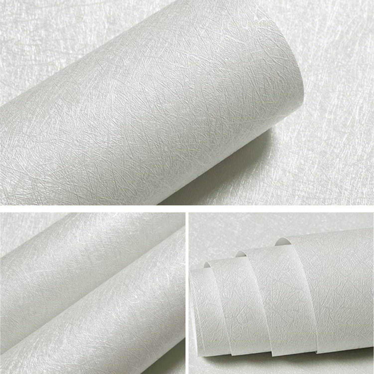 Samoprzylepna folia winylowa wodoodporna do mebli i ścian, usuwalna okleina typu odklej i przyklej, łatwa w aplikacji, bez wzorów i imitacji drewna, nieprzeznac, White, 60cmx5m