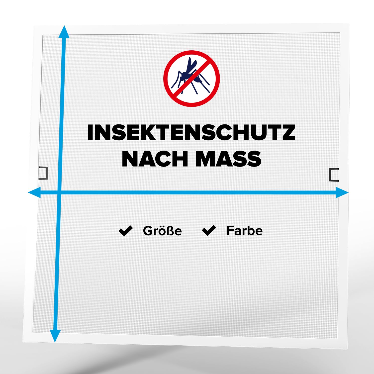 tesa INSECT STOP Fliegengitter Aluminium-Spannrahmen nach Maß für Fenster, vormontiert & einbaufertig, hochwertig verarbeitet, perfekter Schutz, gute Durchsicht, ohne Bohren, passgenau bis 120x140cm