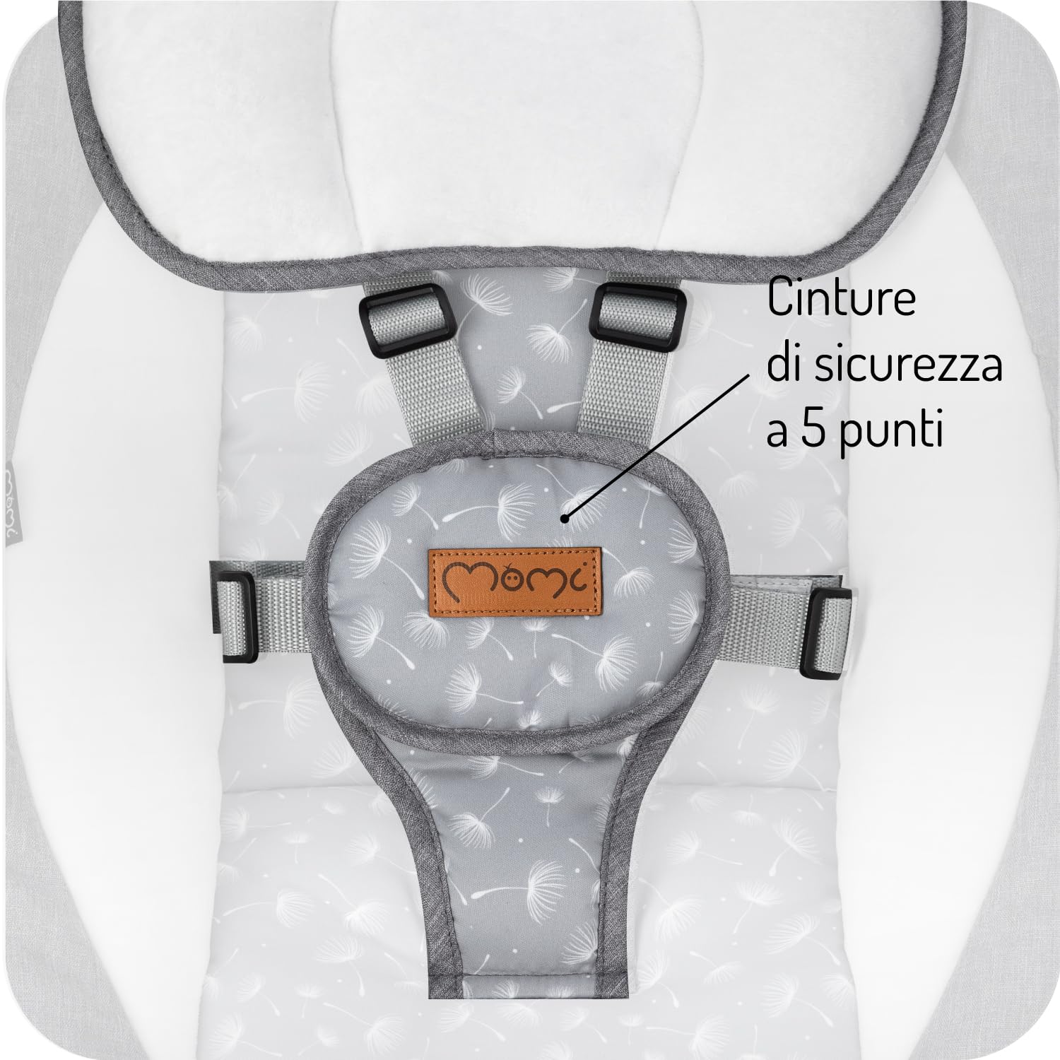 MoMi KENANI Sdraietta per bambini fino a 9 kg, pieghevole, con telecomando e Bluetooth, batteria ed elettricità, cintura di sicurezza a 5 punti, protezione parasole, zanzariera