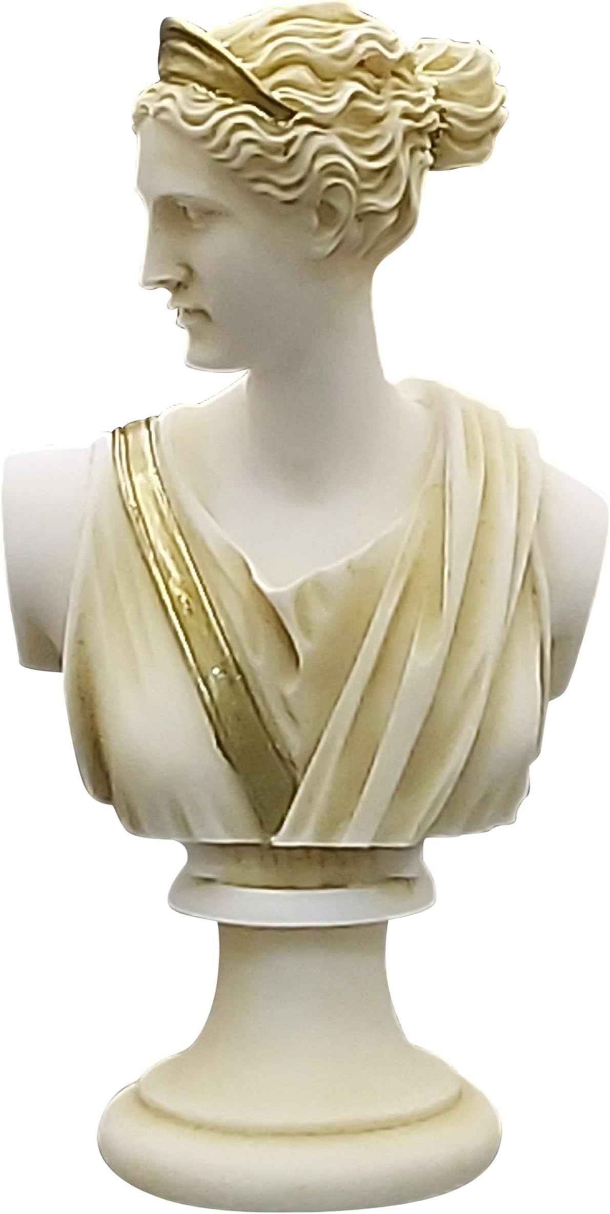 Artemis Diana Bust Head Greek Roman Goddess Statue Alabaster Sculpture 5.91΄΄