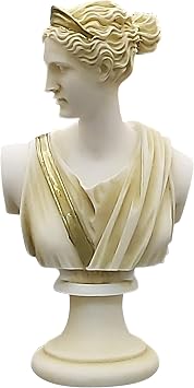 Artemis Diana Bust Head Greek Roman Goddess Statue Alabaster Sculpture 5.91