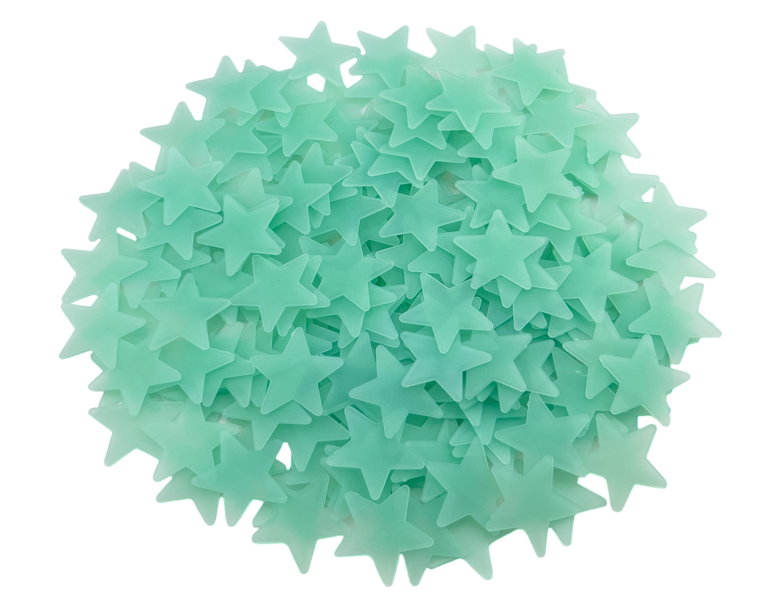 Lot de 204 étoiles phosphorescentes fluorescentes en plastique pour maison, plafond, mur, chambre à coucher (bleu)