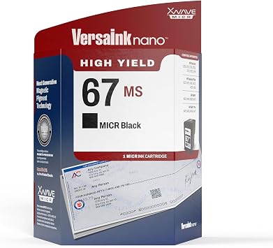 VersaInk-Nano HP 67 MS MICR Black Ink Cartridge for Check Printing