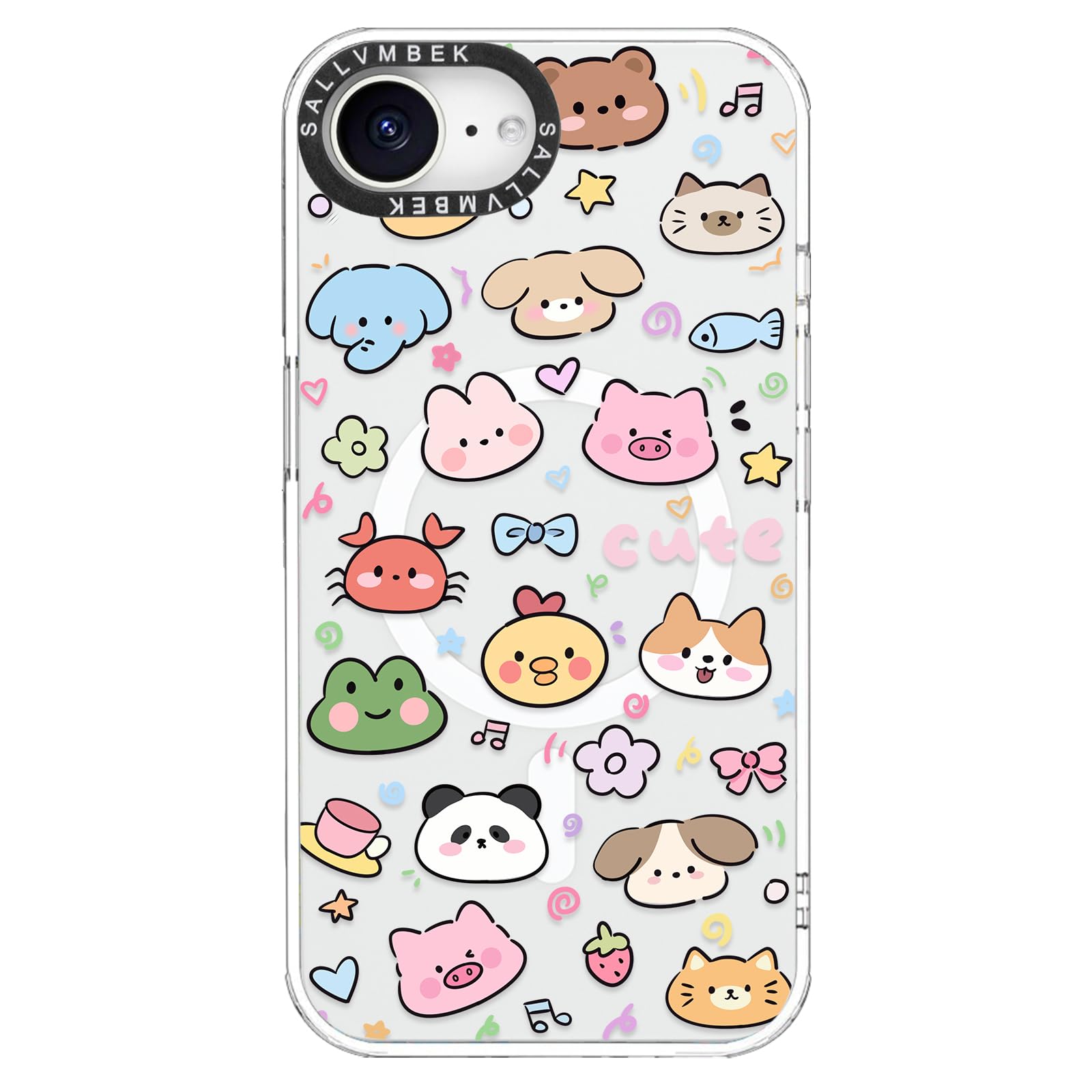 Coque iPhone 16e transparente magnétique, cadeau idéal pour fille