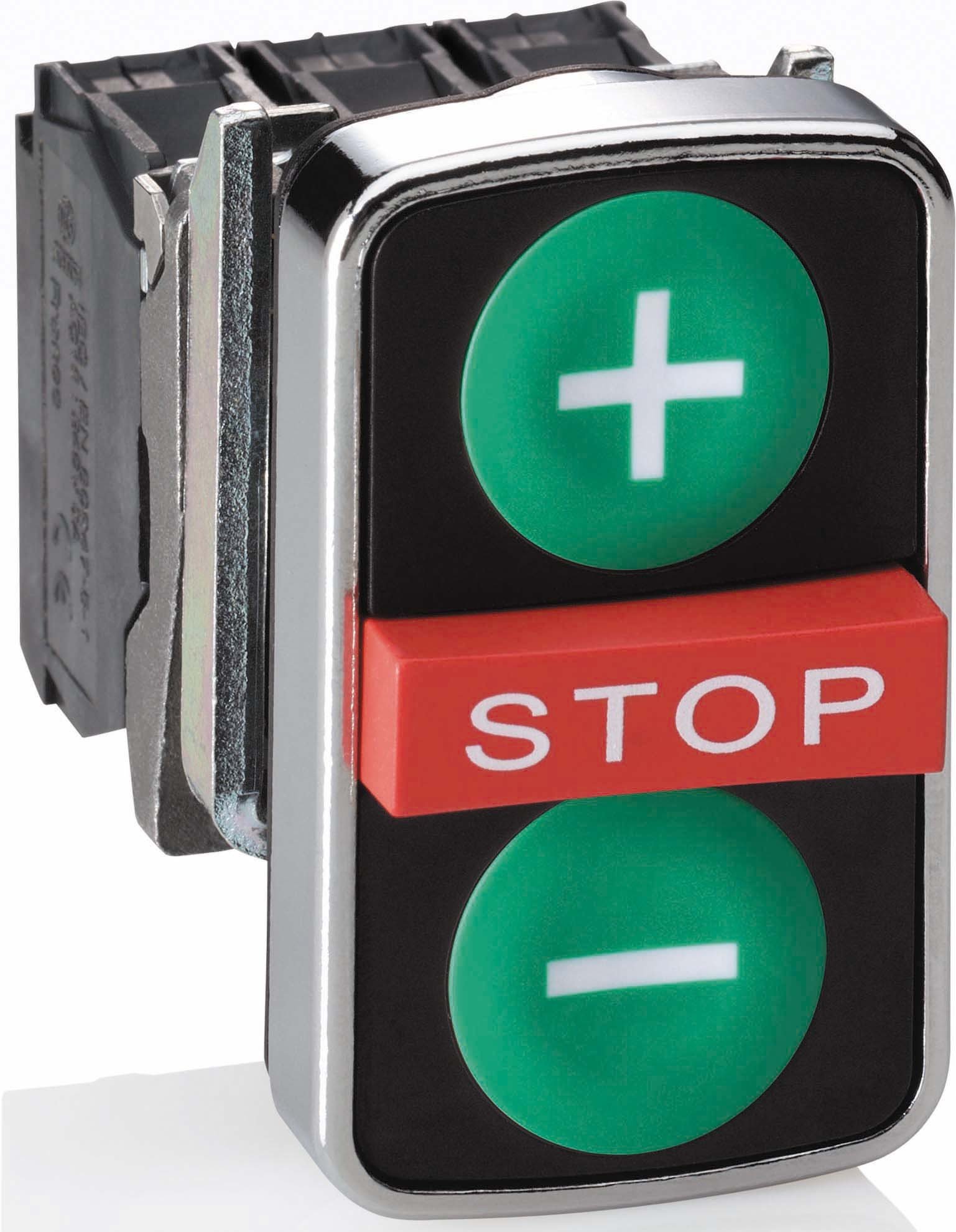 Schneider Elec Pic - MSS 40 32 - Head Push Button Triple White Green +/-Stop White IP66