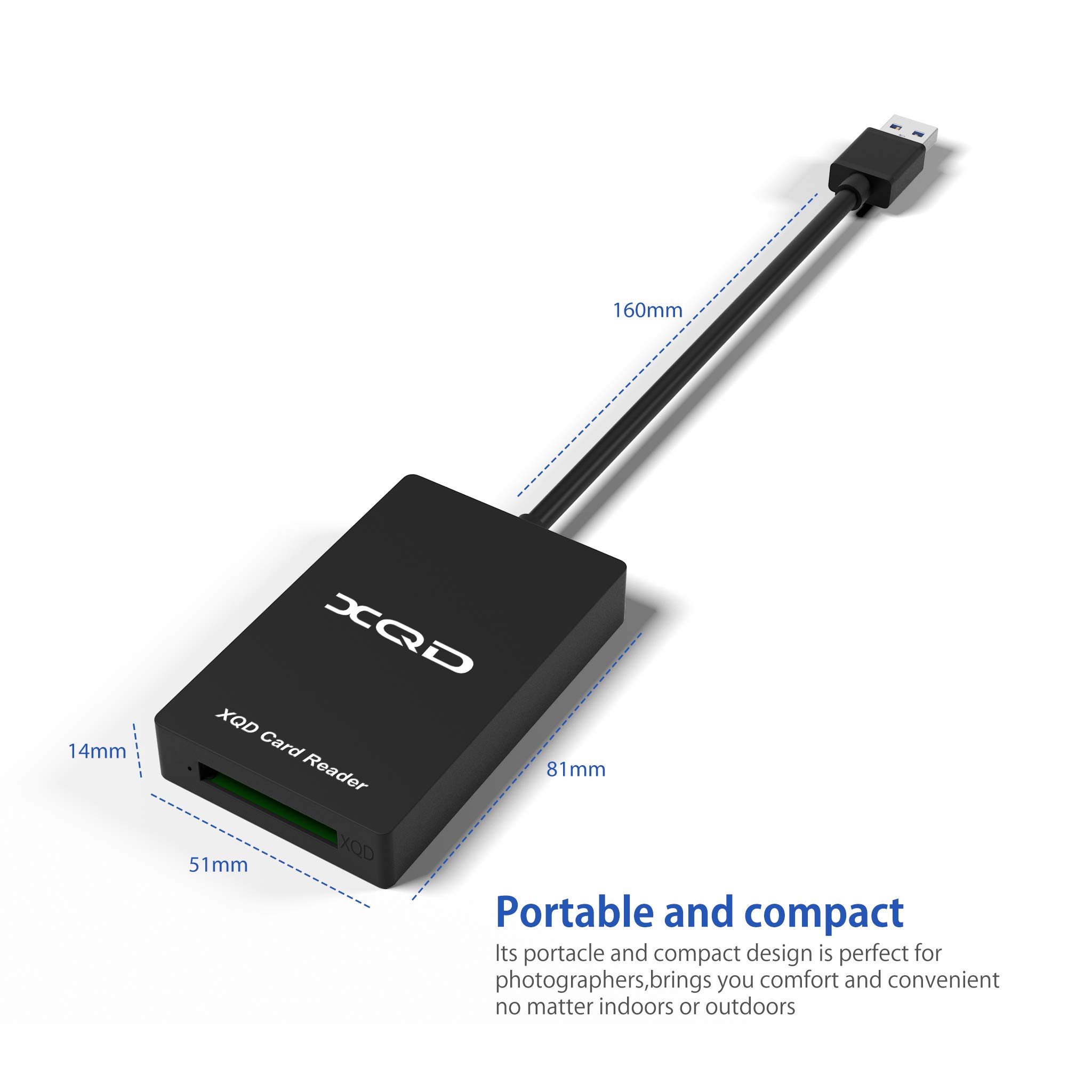CATECK Schede XQD serie M e G, lettore di schede per dispositivi USB 3.0 5 GB/s, compatibile con Mac OS e Windows