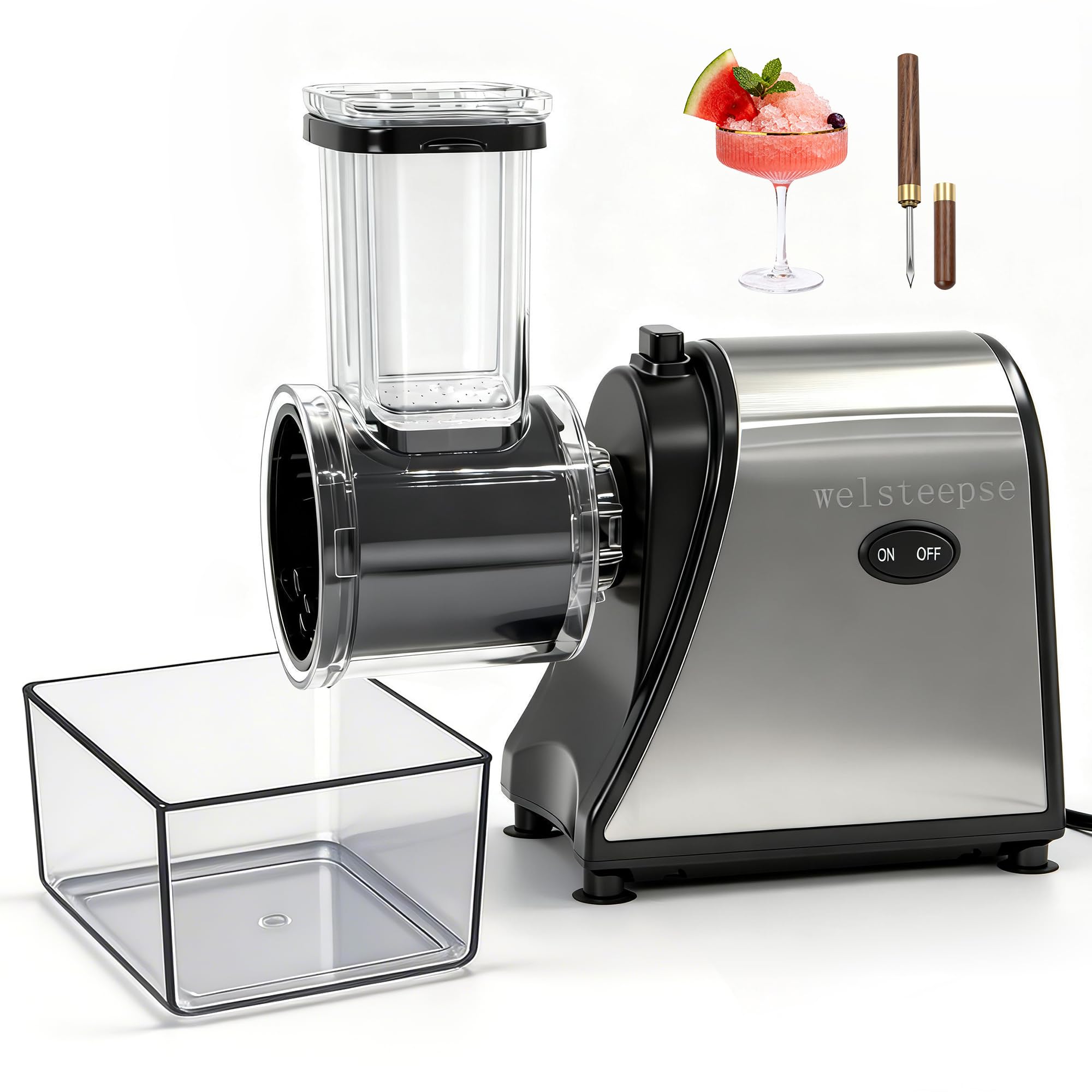 Photo 1 of ***SIMILAR ITEM***
Snow Cone Machine & Shaved Ice Machine, Crushed Ice Maker in Stainless Steel Metal Design with Ice Pick & Tray – Powerful Motor, Sharp Blades, Fast Ice Shaving for Home, Parties
