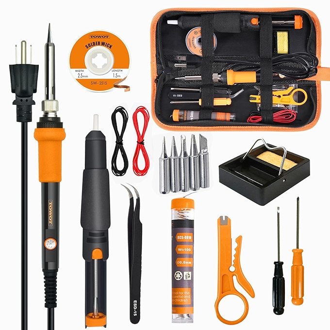 TOWOT可调温电子焊锡枪套件