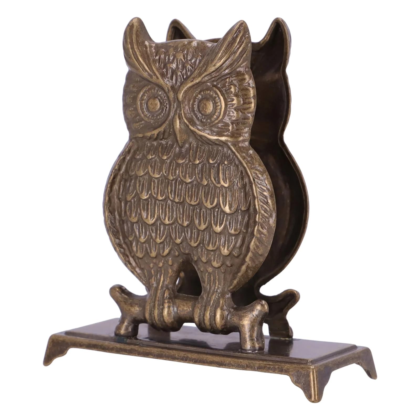 Ferme-correspondance hibou laiton bruni bloque les feuilles volantes