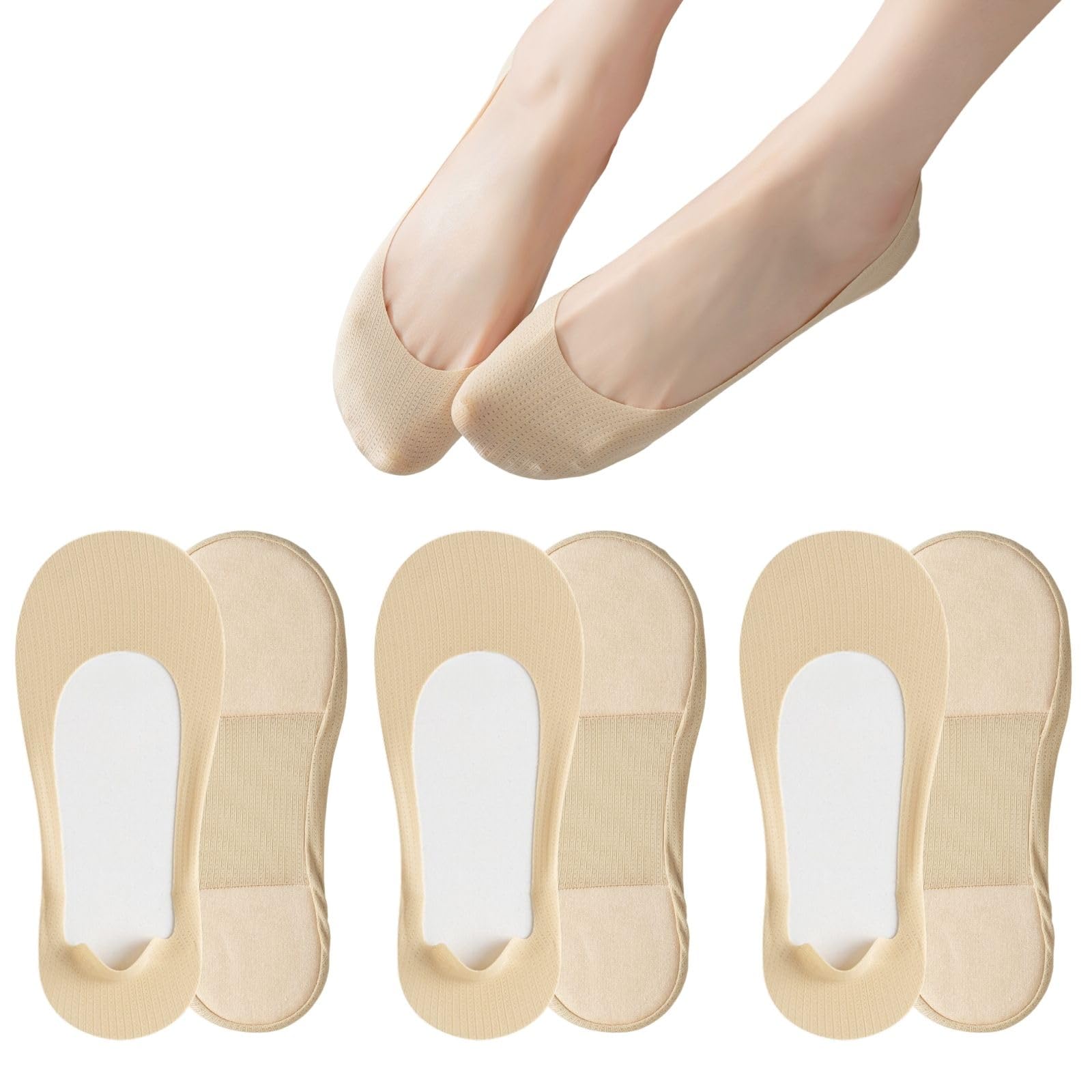 SoxbangTruly No Show Socks Ball-of-Foot Cushion Breathable Soft Sponge Boat Socks Ultra Low Cut Liner