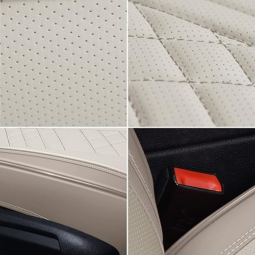 Miniatura 6 de GXT Fundas de asiento de automóvil solo para asientos delanteros, paquete de 2 fundas de asiento de automóvil de piel sintética de alta calidad,